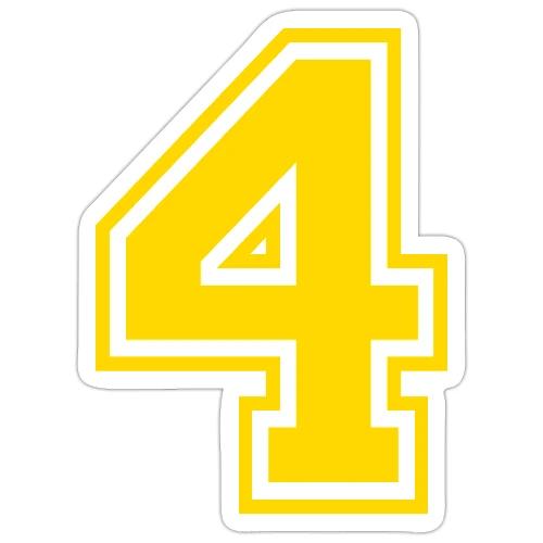 Number 4 in a classic athletic collegiate font - Sticker