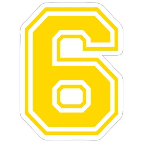 Number 6 in a classic athletic collegiate font - Sticker