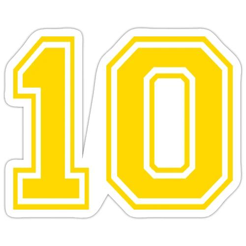 Number 10 in a classic athletic collegiate font - Sticker