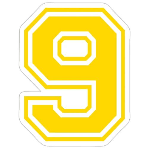 Number 9 in a classic athletic collegiate font - Sticker