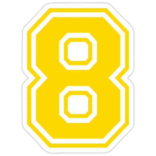 Number 8 in a classic athletic collegiate font - Sticker