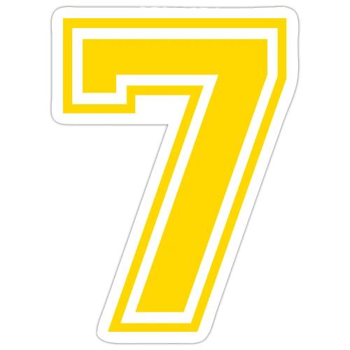 Number 7 in a classic athletic collegiate font - Sticker