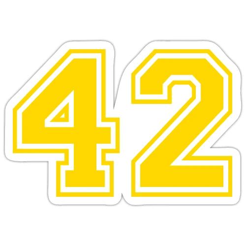 Number 42 in a classic athletic collegiate font - Sticker