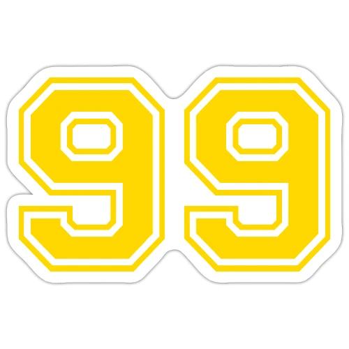 Number 99 in a classic athletic collegiate font - Sticker