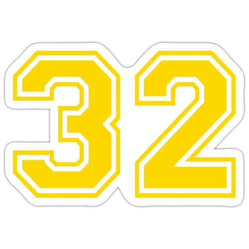 Number 32 in a classic athletic collegiate font - Sticker