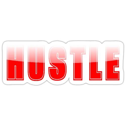 HUSTLE Bold Red Motivational Typography Design - Sticker