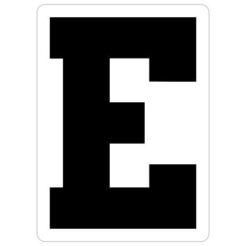 Varsity Letter E Collegiate Font Graphic - Sticker