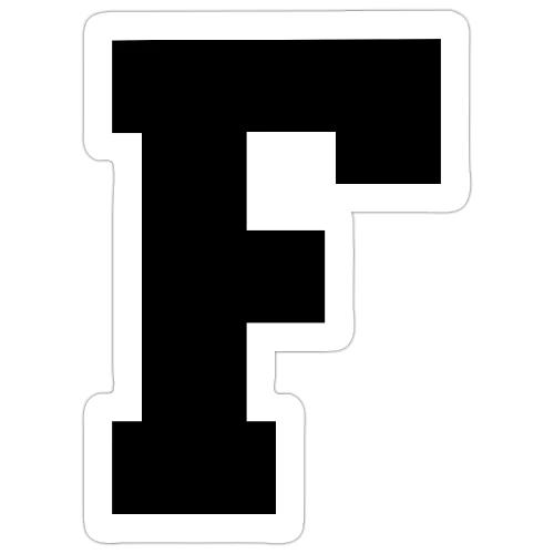 Varsity Letter F Athletic Monogram - Sticker