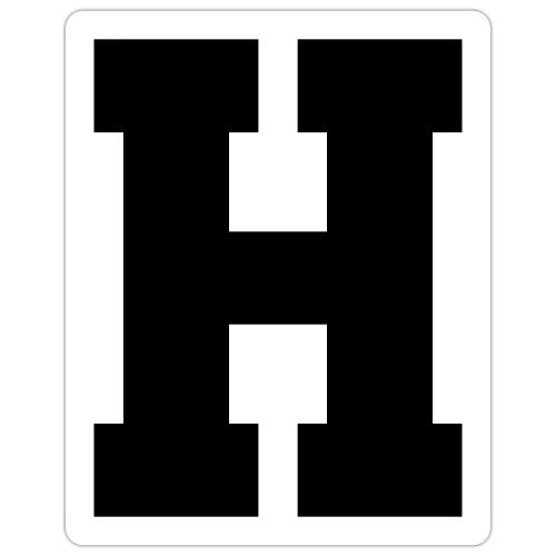 Varsity Letter H Athletic Font Design - Sticker