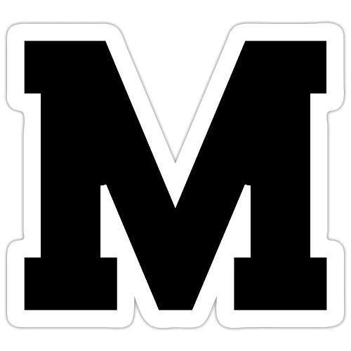 Varsity Letter M Collegiate Alphabet Art - Sticker