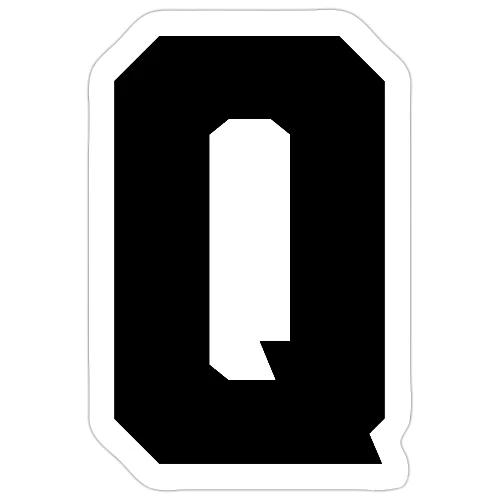 Varsity Letter Q Collegiate Font Graphic - Sticker