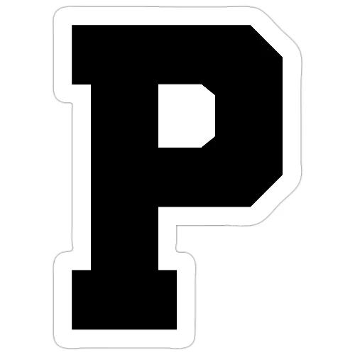 Varsity Letter P Athletic Alphabet Design - Sticker