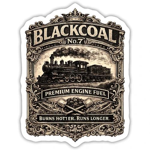 Black coal No. 7 - Sticker
