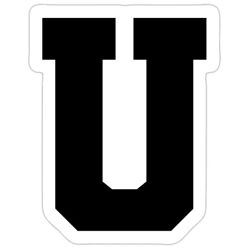 Varsity Letter U Collegiate Monogram - Sticker