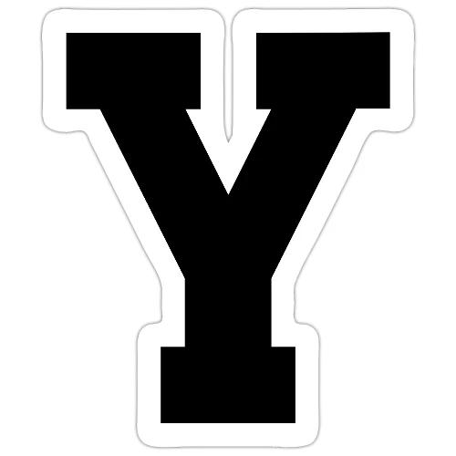 Varsity Letter Y Collegiate Alphabet Art - Sticker