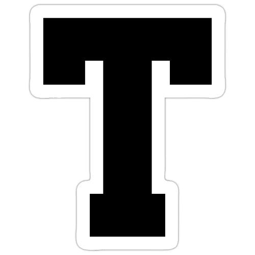 Varsity Letter T Athletic Font Design - Sticker