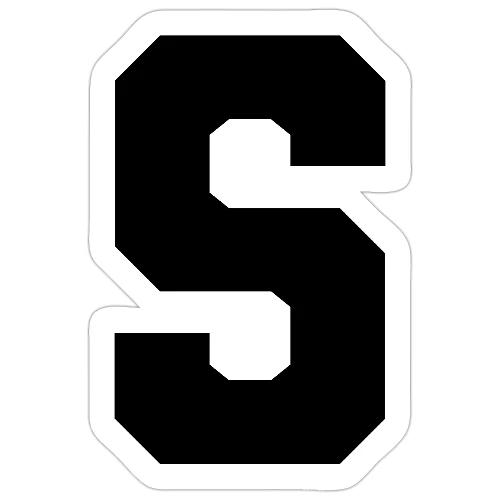 Varsity Letter S Collegiate Alphabet Art - Sticker