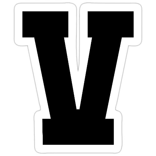 Varsity Letter V Athletic Alphabet Graphic - Sticker