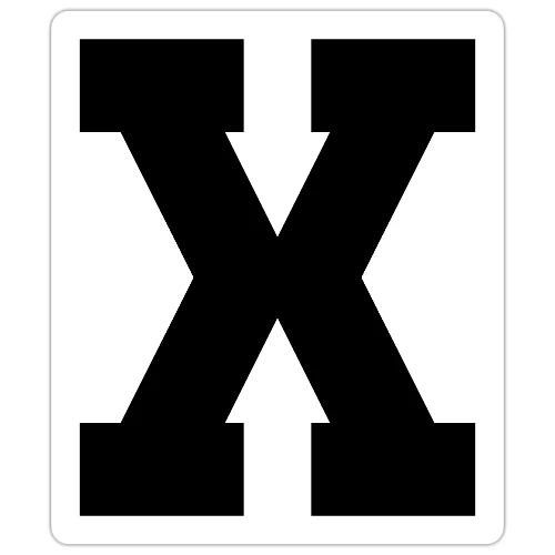 Varsity Letter X Athletic Monogram - Sticker