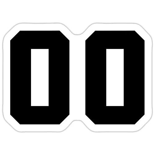 Varsity 00 Athletic Number Design - Sticker