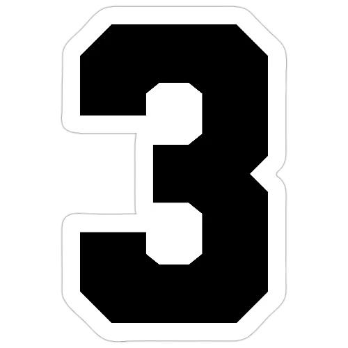 Varsity Number 3 Athletic Font - Sticker