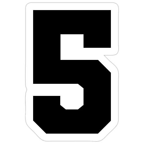 Varsity Number 5 Athletic Design - Sticker
