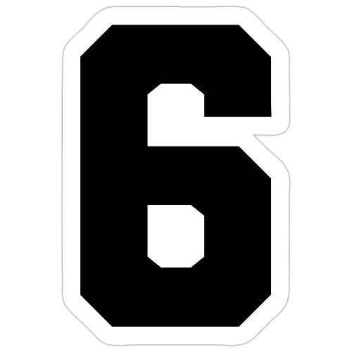 Varsity Number 6 Sports Font - Sticker