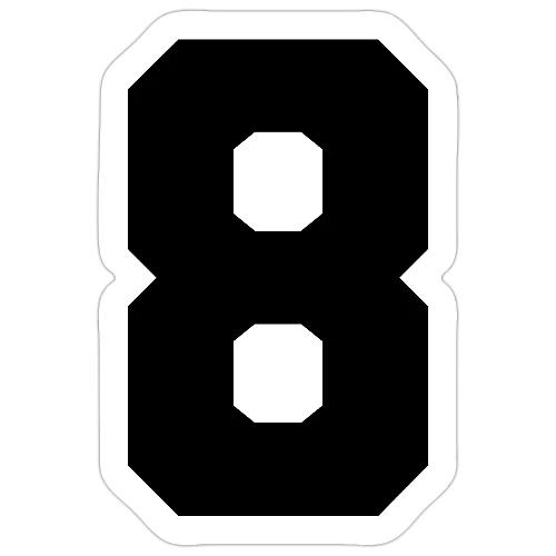 Varsity Number 8 College Style - Sticker