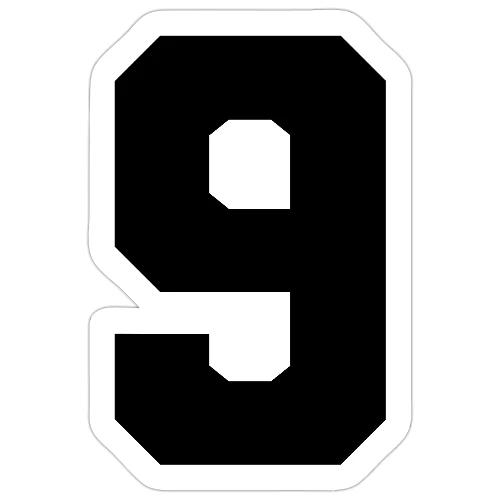Varsity Number 9 Athletic Font - Sticker