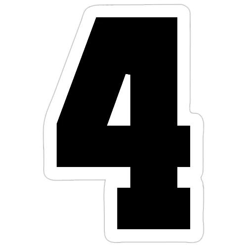 Varsity Number 4 College Style - Sticker