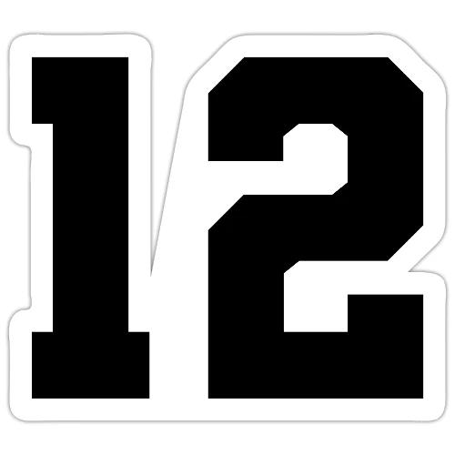 Varsity Number 12 Sports Design - Sticker