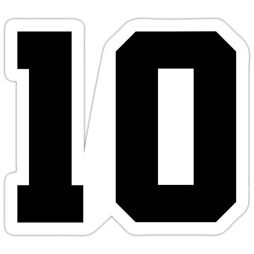 Varsity Number 10 Athletic Design - Sticker