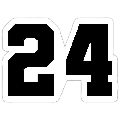 Varsity Number 24 College Font - Sticker