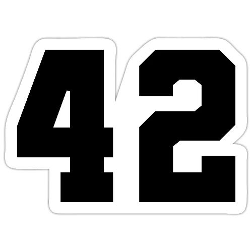 Varsity Number 42 Sports Style - Sticker