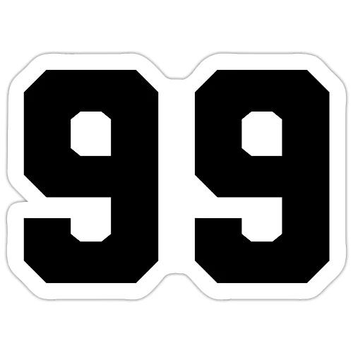 Varsity Number 99 Athletic Font - Sticker