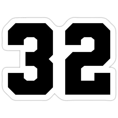 Varsity Number 32 Athletic Design - Sticker