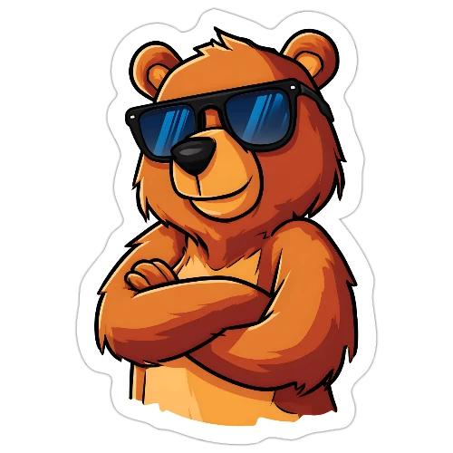 Cool Bear Sunglasses Cartoon Design - Sticker