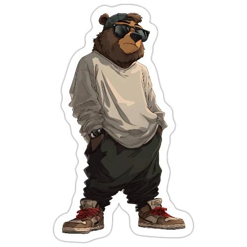 Urban Streetwear Bear Cool Apparel Design - Sticker