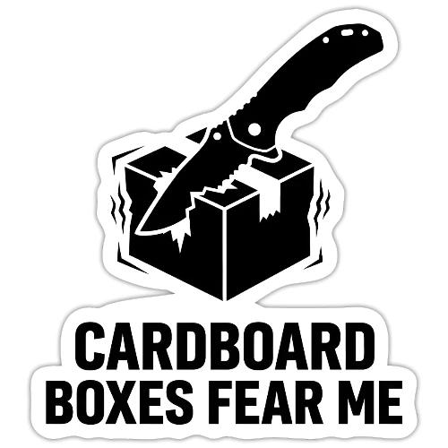 Cardboard Boxes Fear Me - Funny EDC Pocket Knife - Sticker