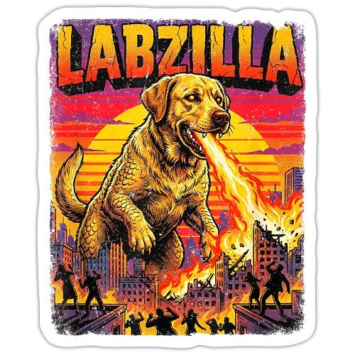 Labzilla Giant Yellow Labrador Monster Tee - Sticker