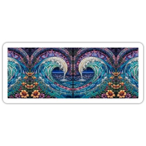 Stained Glass Wave - Sticker