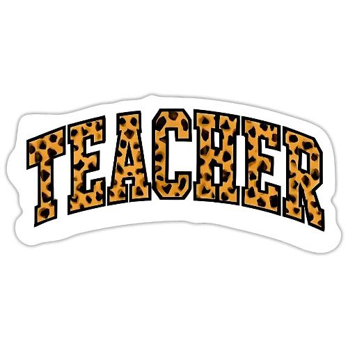 Leopard Print Teacher Typography - Sticker