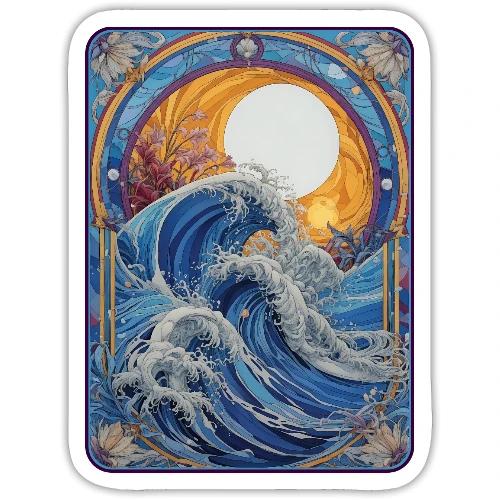 Art Nouveau Wave - Sticker