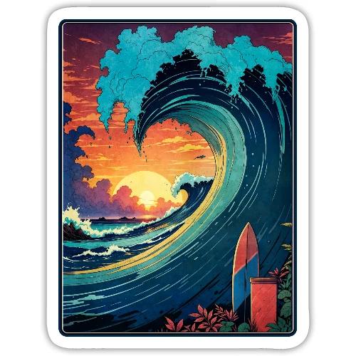 Vintage Sunrise Wave - Sticker