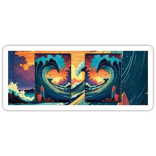 Vintage Sunrise Wave - Sticker