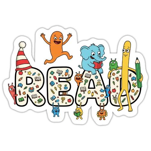 Whimsical READ Kids Cartoon - Sticker