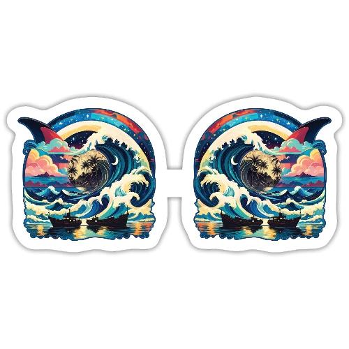 Moonlight Sun Waves - Sticker