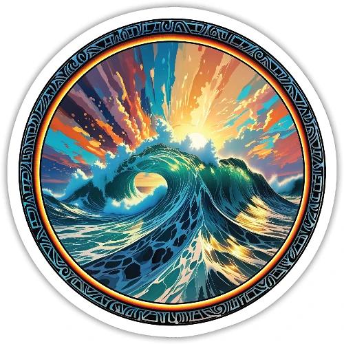 Rainbow Ray Wave - Sticker