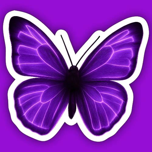 Neon Purple Butterfly - Sticker