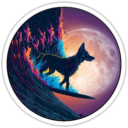 Black Dog Dropping In - Sticker